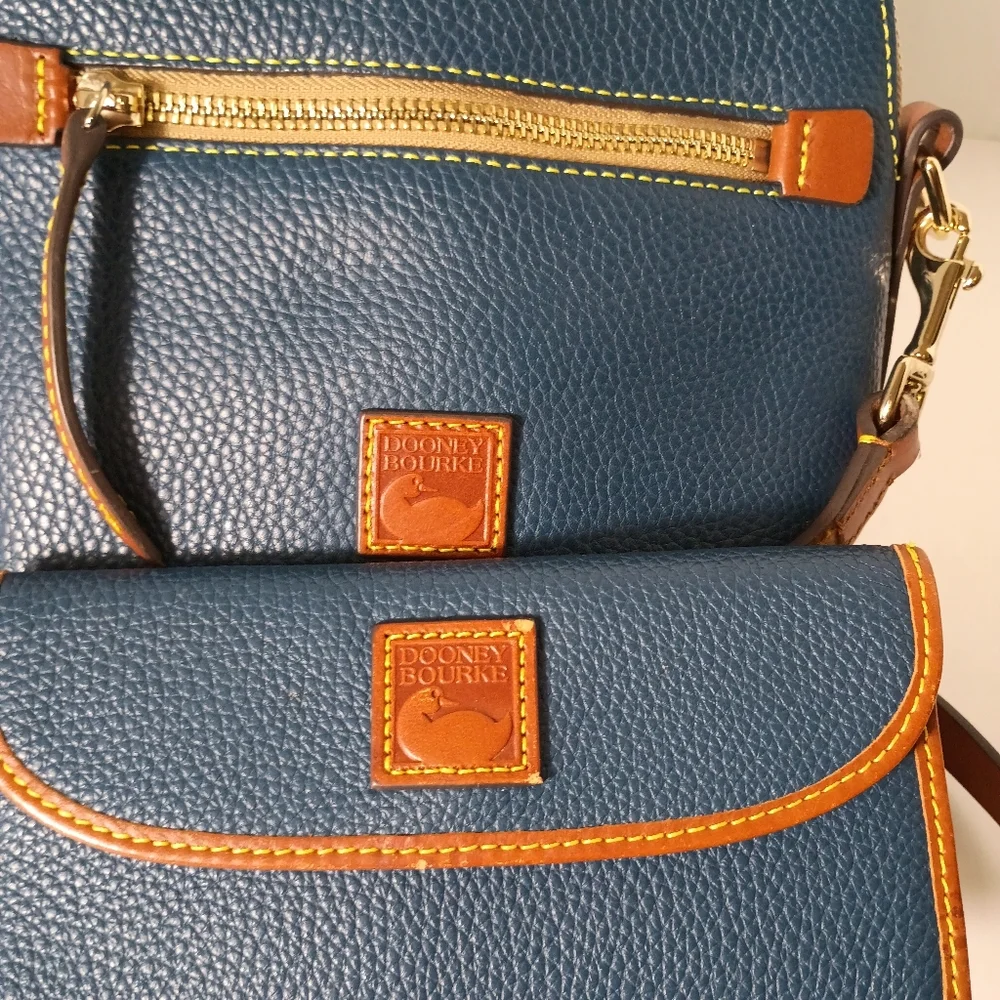 Dooney & Bourke Teal Pebble Leather Crossbody Bag and Wallet Set - Picture 17 of 17